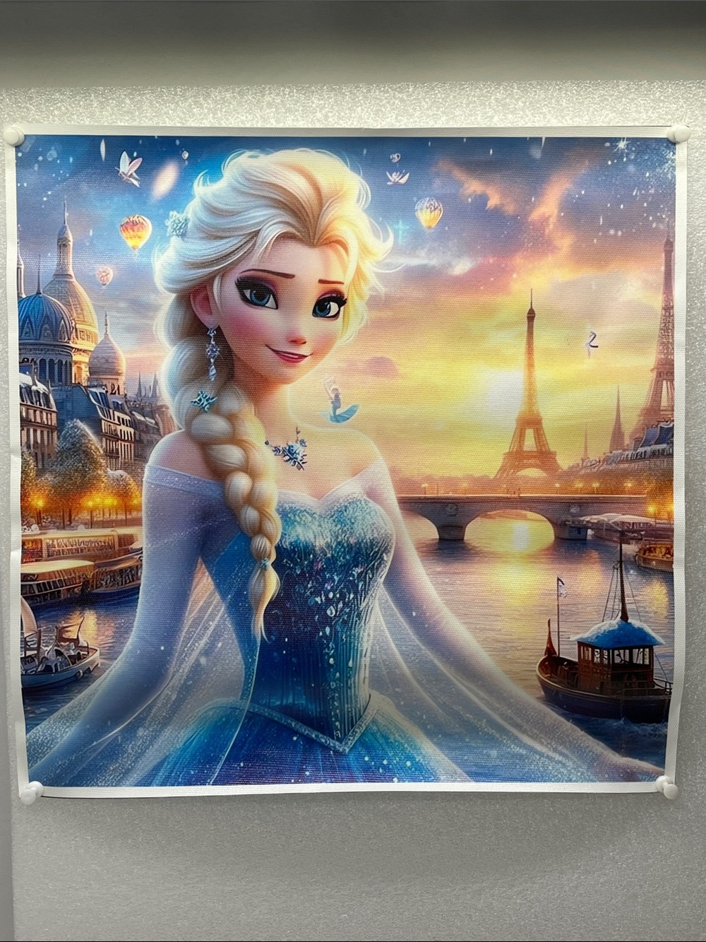 Elsa-Inspired Blue Princess Wall Art Print